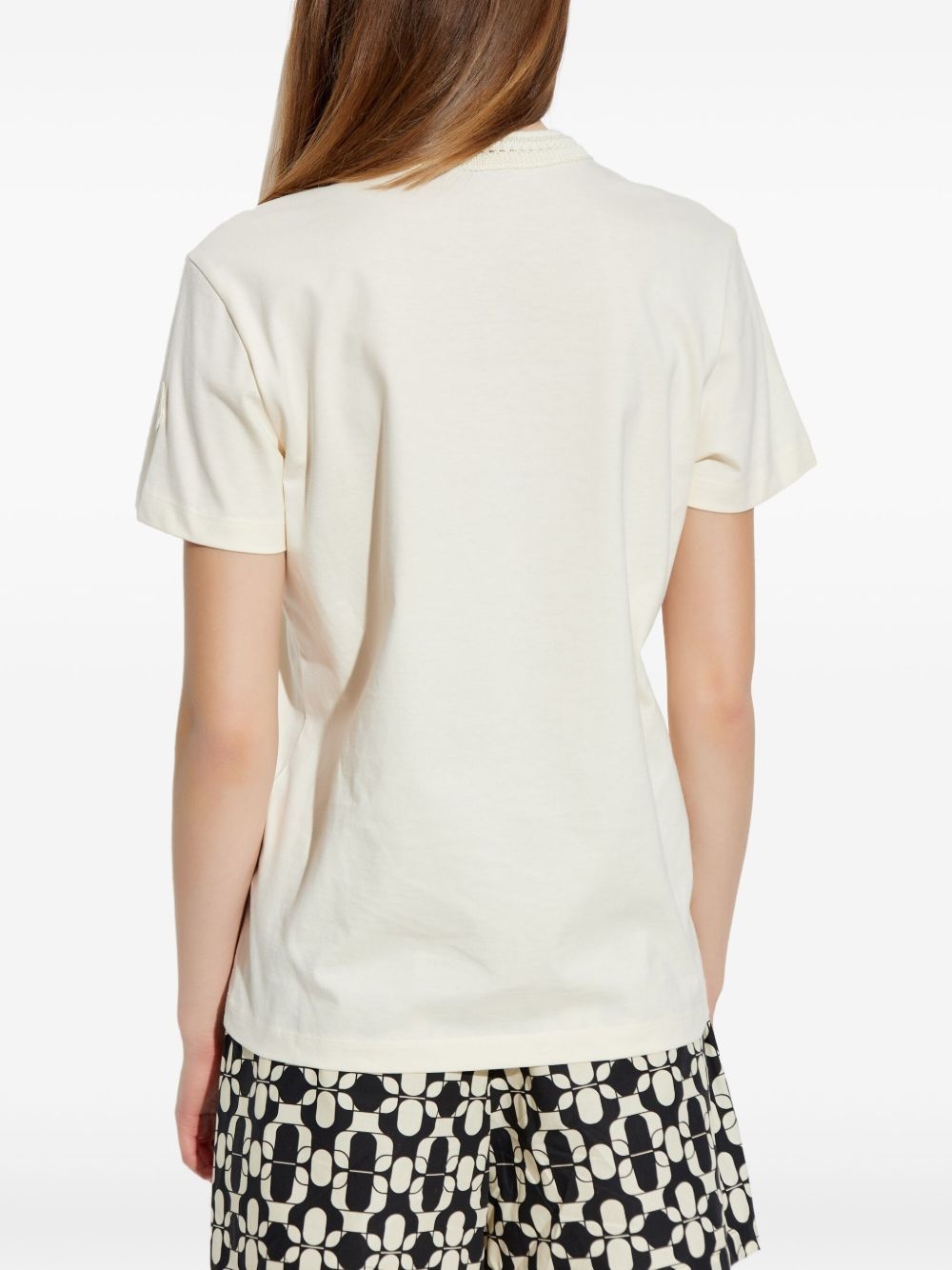 crochet-detail cotton T-shirt - 4
