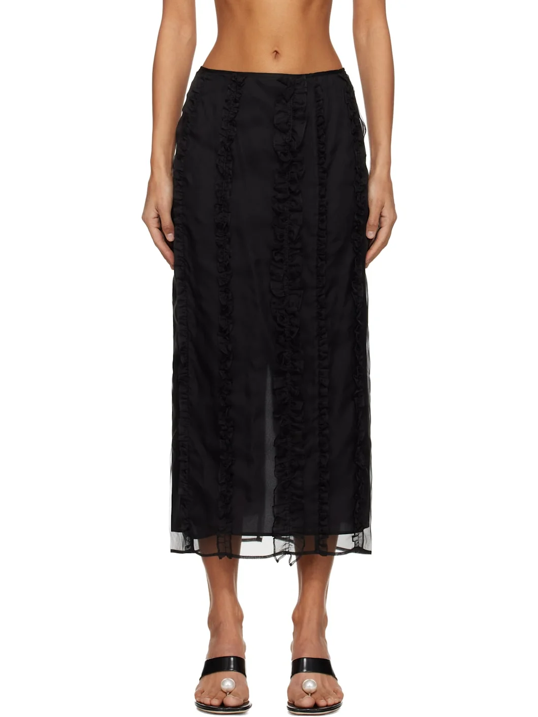 Black Ocean Midi Skirt - 1
