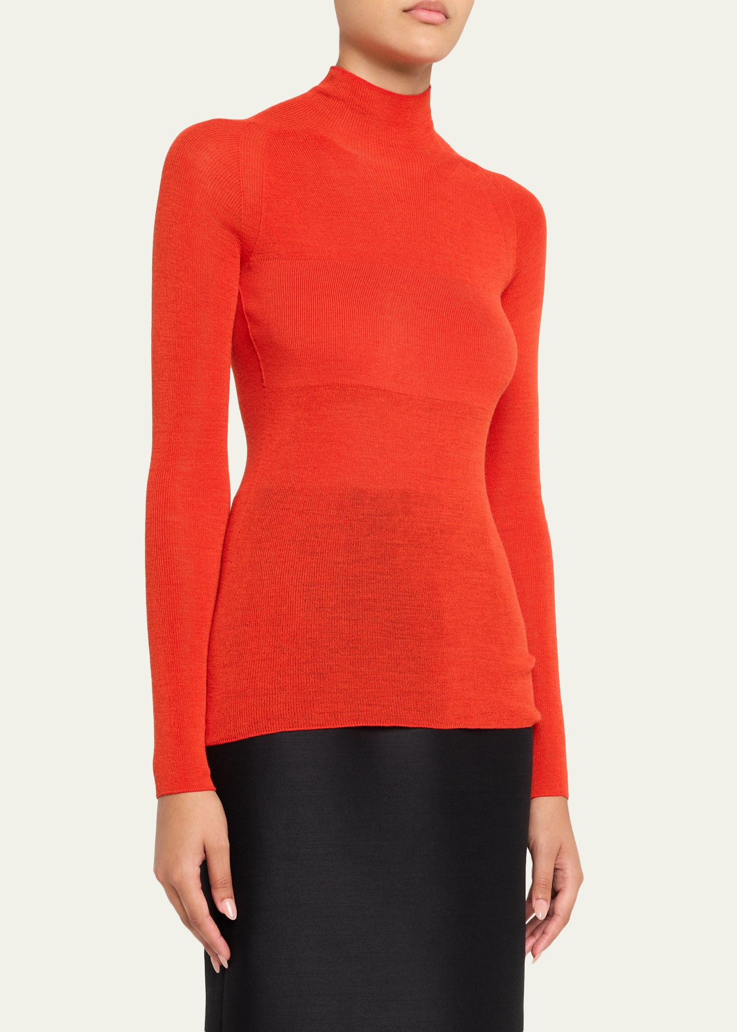 Ribbed Mock-Neck Sweater - 4
