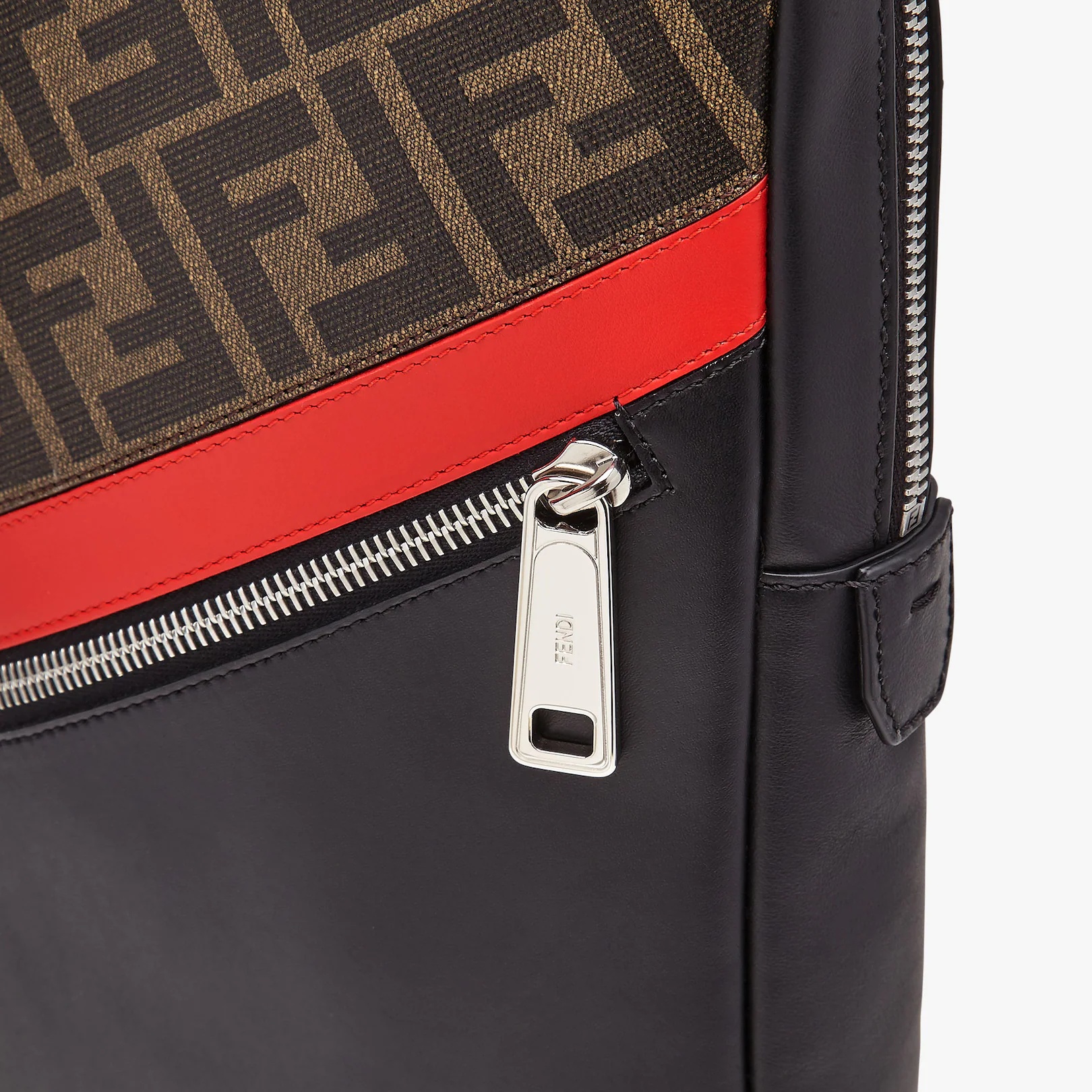 One-shoulder backpack in brown fabric - 5