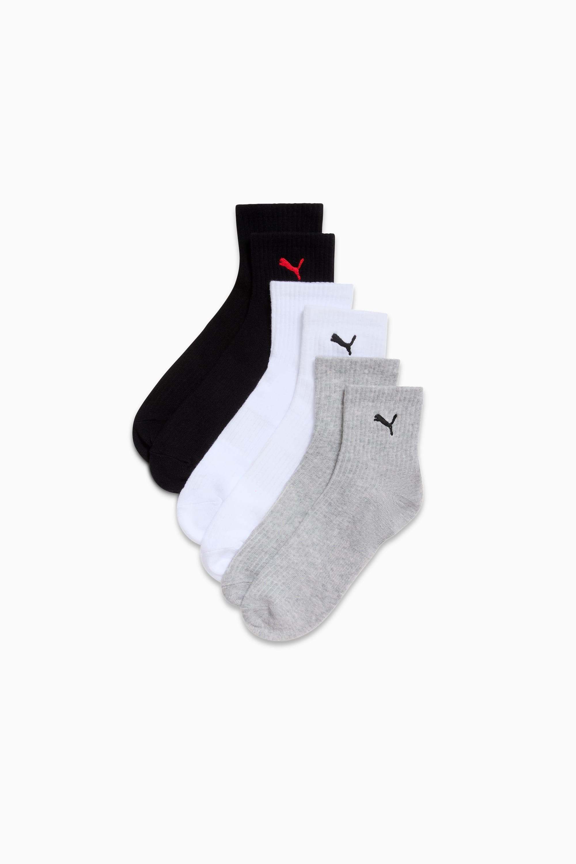 Men's Non-Terry Quarter-Length Crew Socks (3 Pairs) - 1