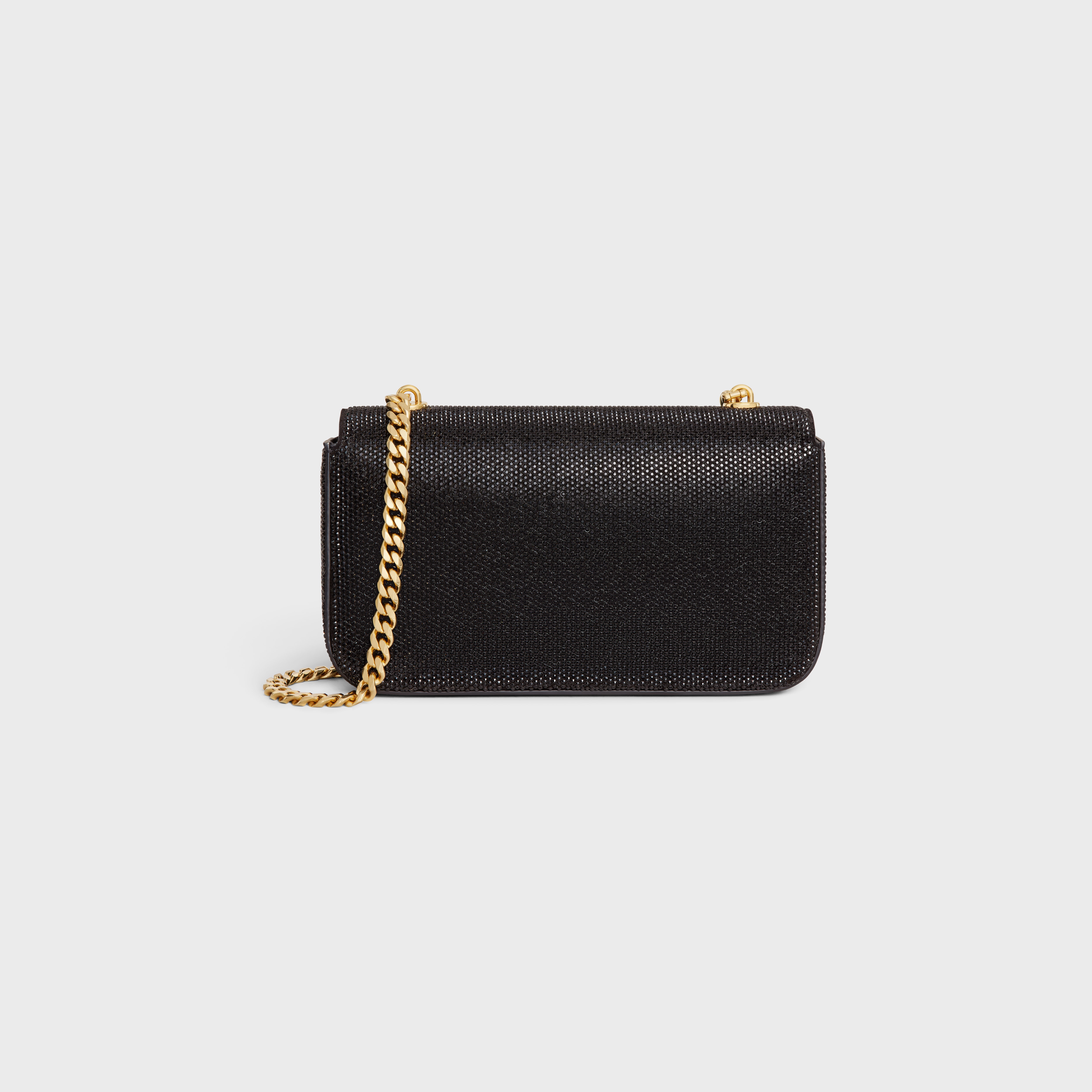 CHAIN SHOULDER BAG CLAUDE in SUEDE CALFSKIN WITH STRASS - 3