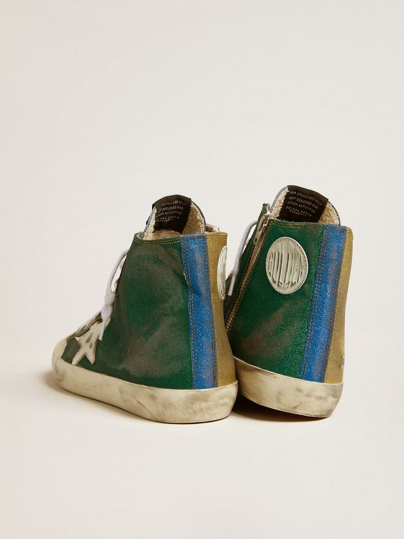 Men’s Francy LAB in golden glitter with white leather star 4
