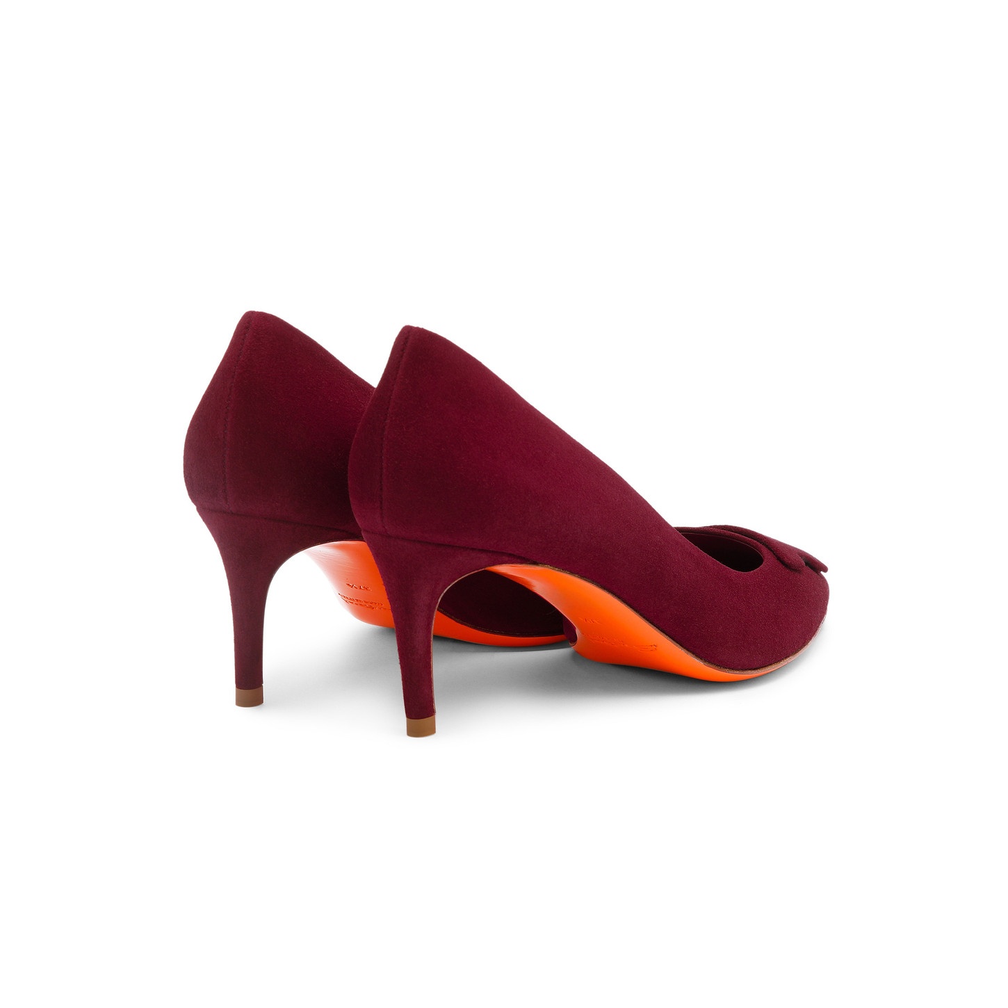 Women's burgundy suede mid-heel Santoni Sibille pump - 4