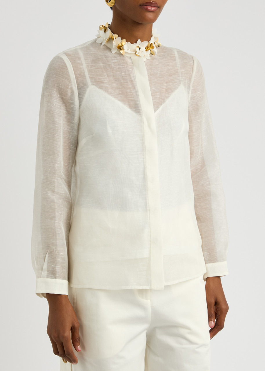 Zimmermann Illuminate Embellished Linen-blend Blouse - 2