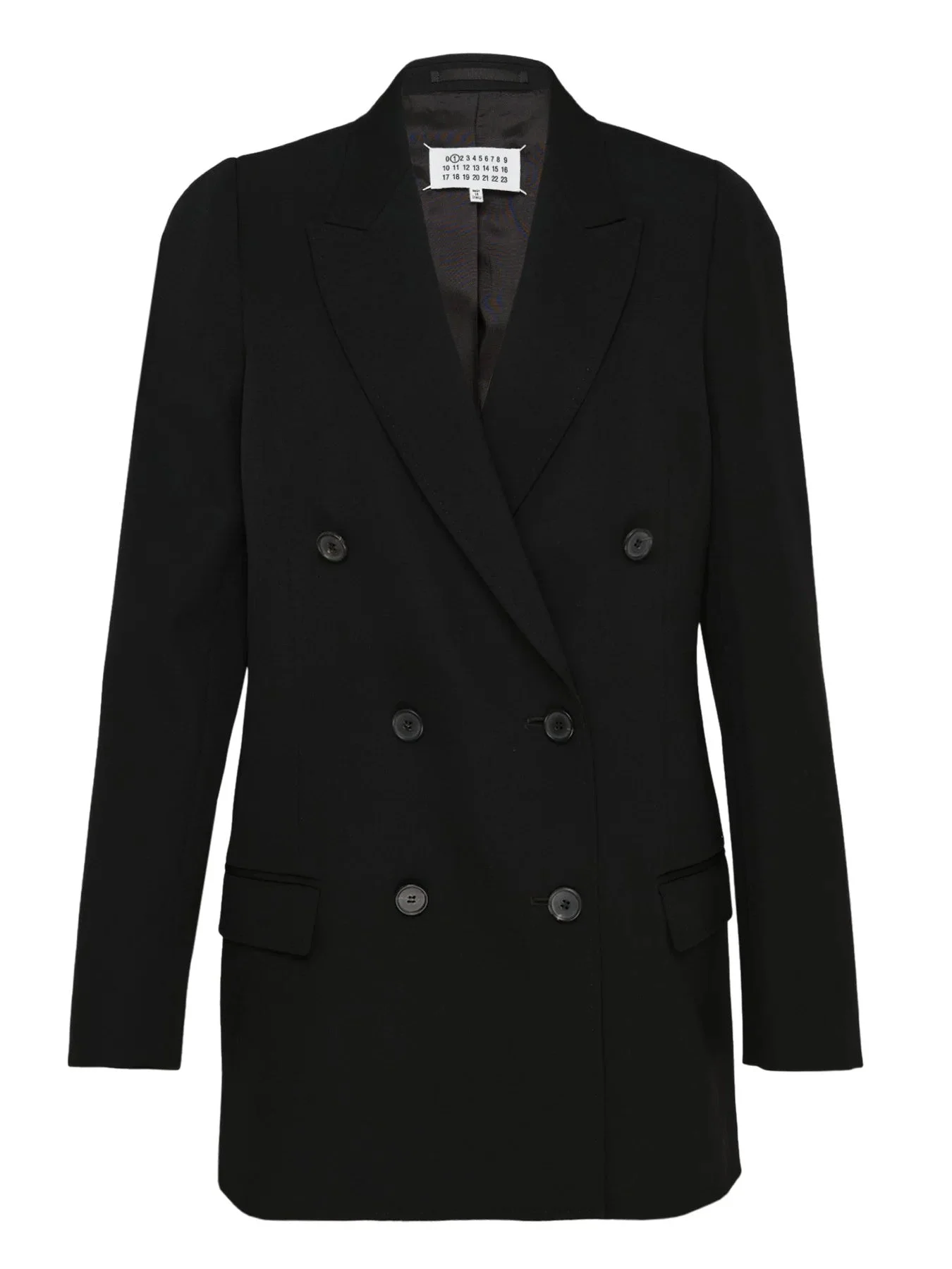 DOUBLE BREASTED BLAZER - BLACK - 1
