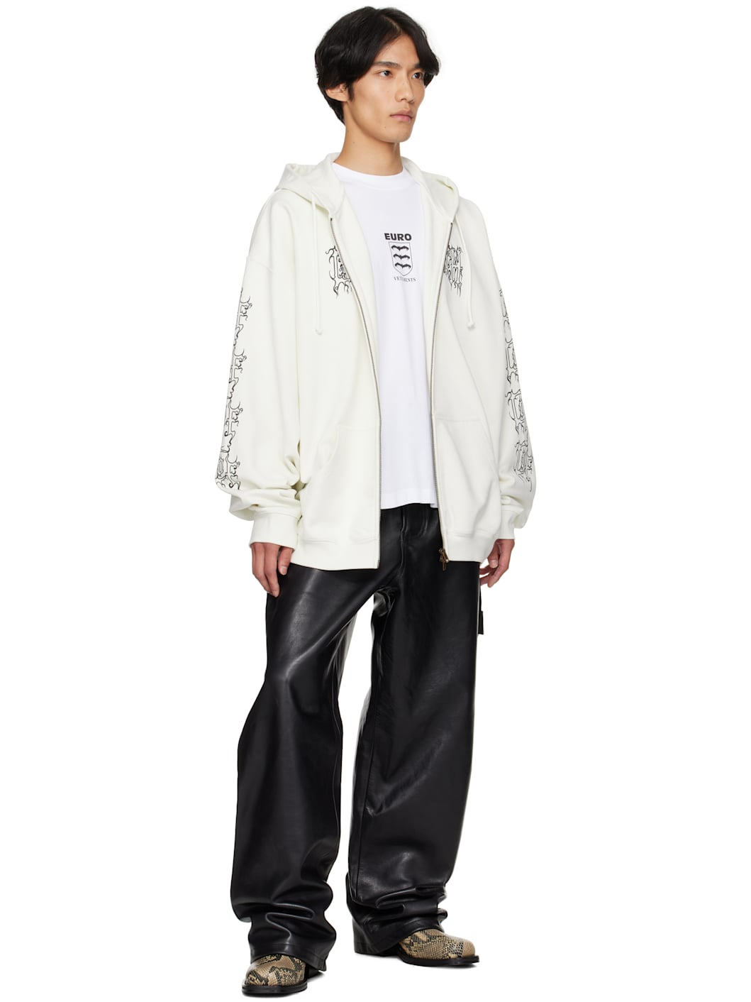 Off-White Cradle of Filth Logo Oversized Zip-Up Hoodie - 4