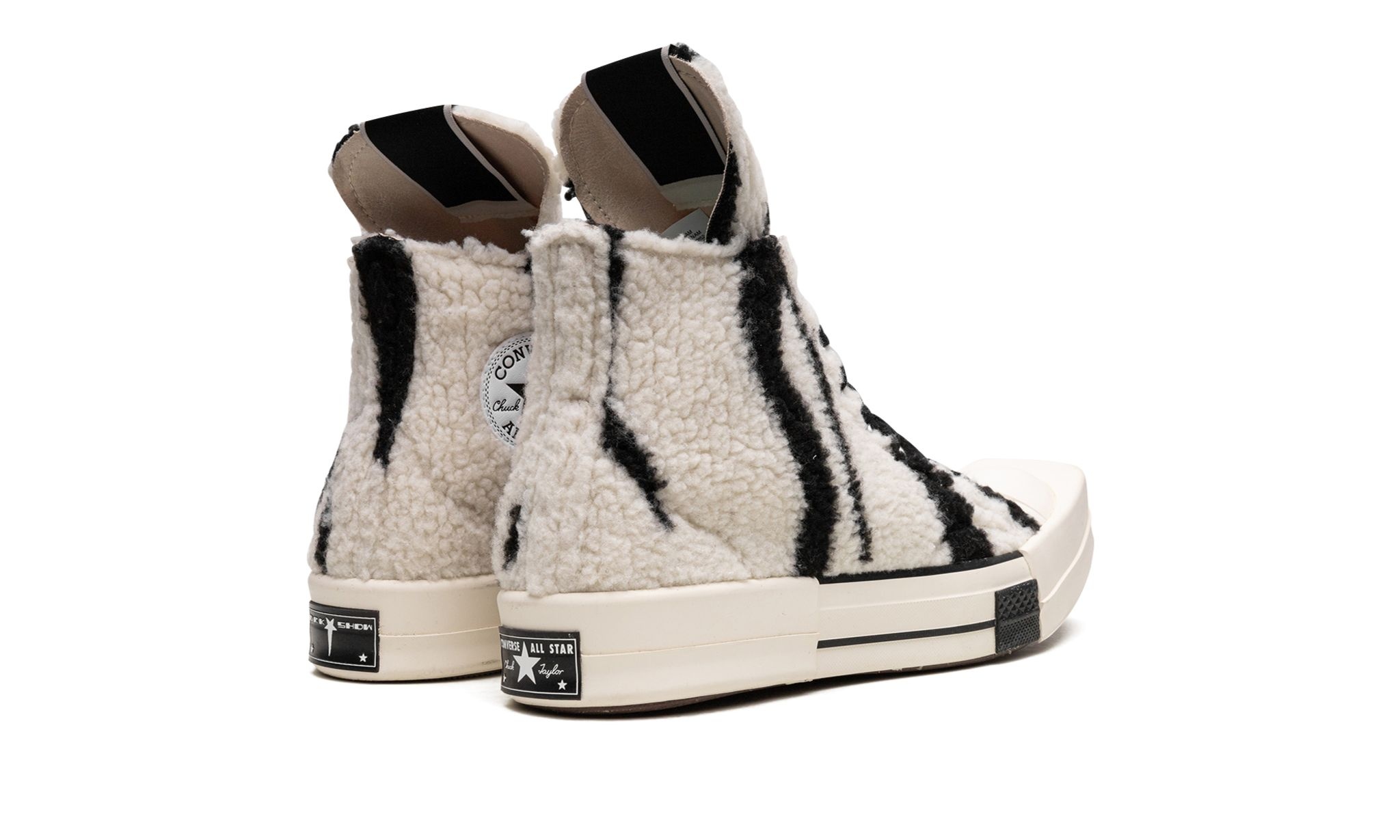 TURBODRK Chuck Taylor All-Star 70 Hi "Rick Owens DRKSHDW Sherpa Zebra Print White Black" - 3