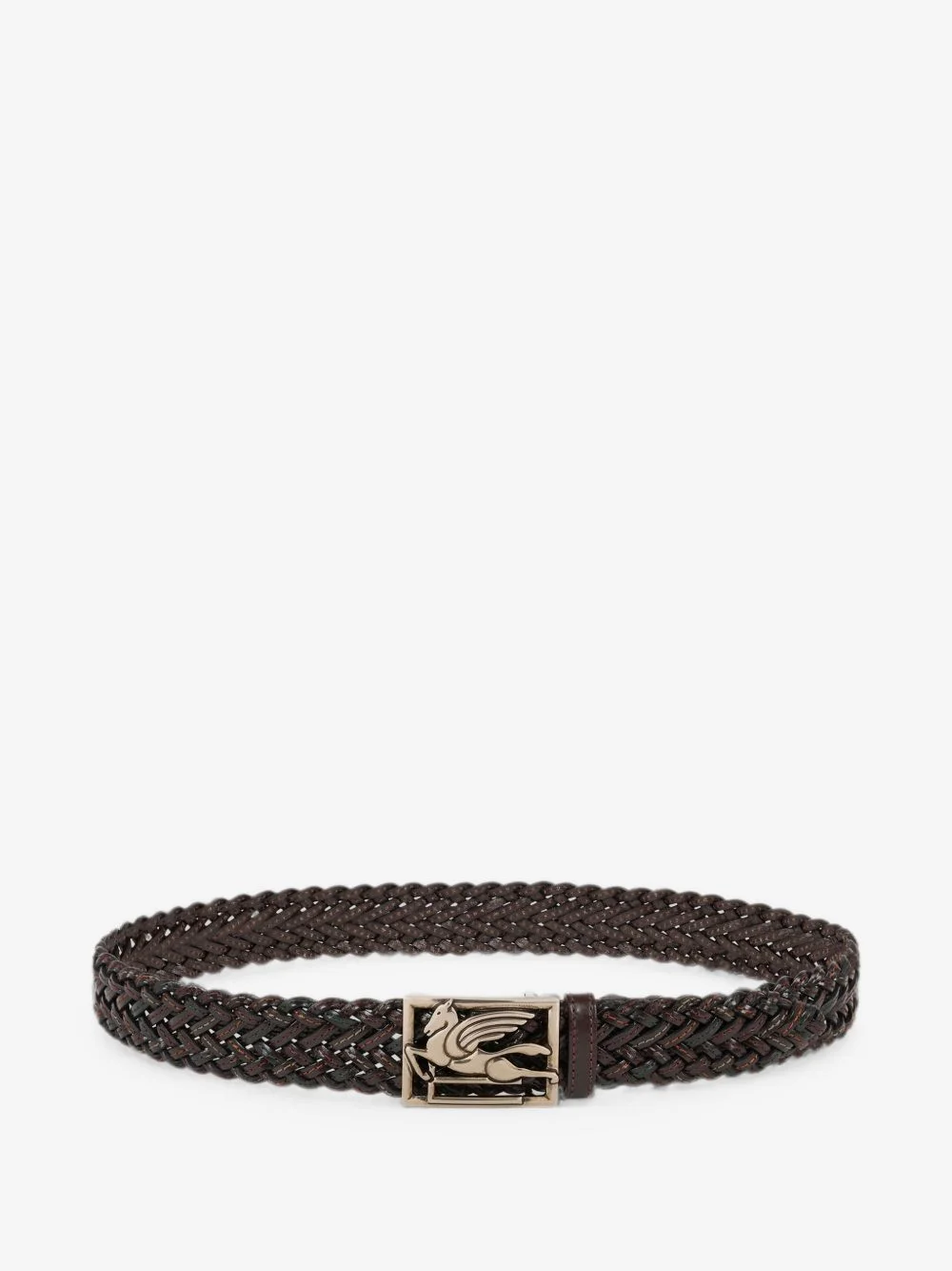woven leather belt with Pegaso buckle - 1
