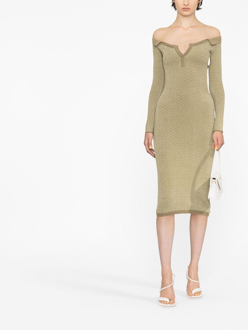 JACQUEMUS La robe Pampero off-shoulder polo dress outlook