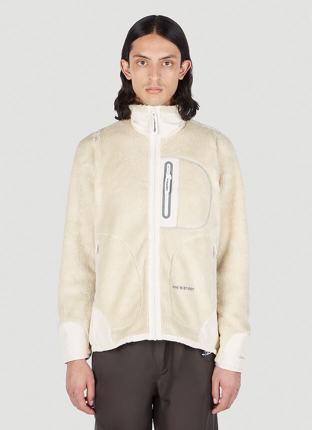 and Wander High Loft Fleece Jacket in White | lncc | REVERSIBLE