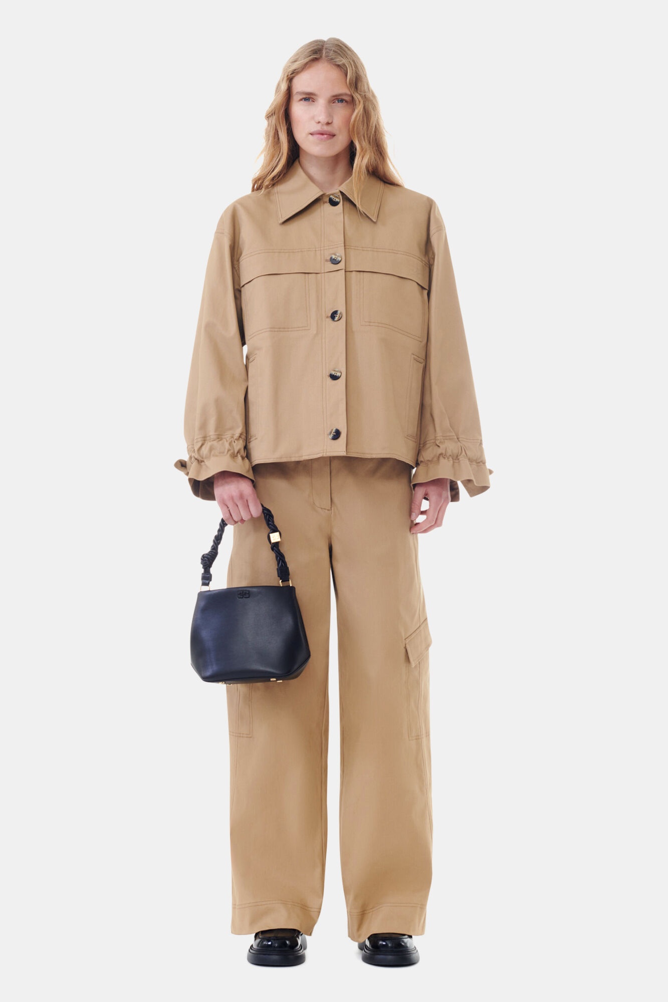 BROWN HERRINGBONE CANVAS JACKET - 3