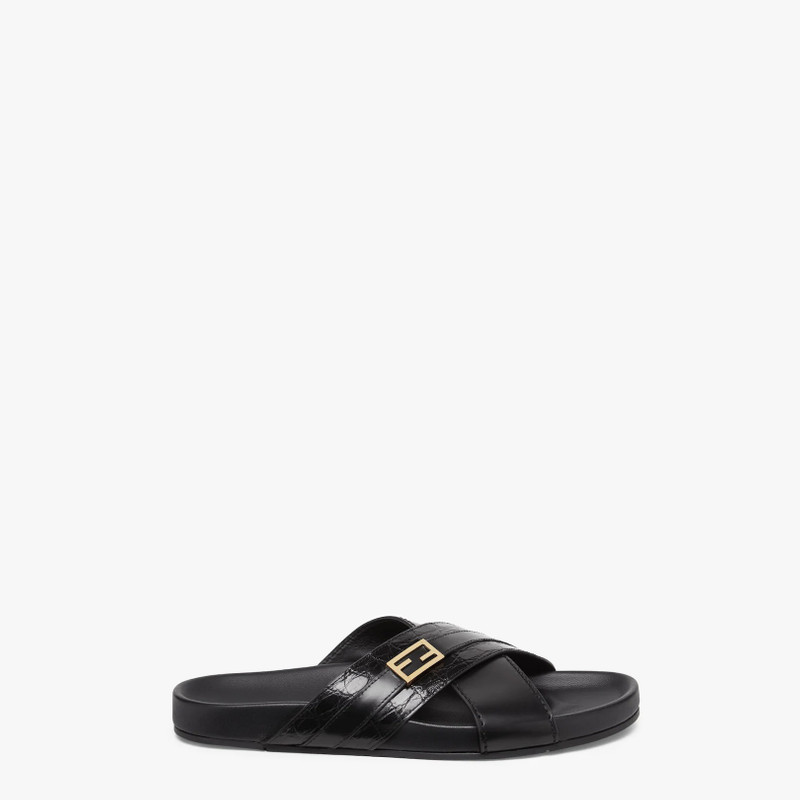 Black caiman and leather fussbetts 1