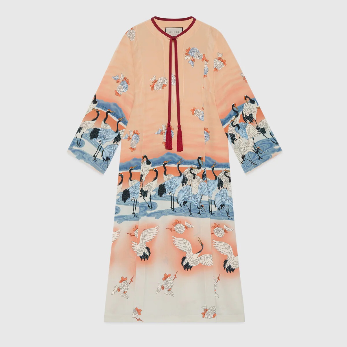 Online Exclusive Pond print silk kaftan - 1