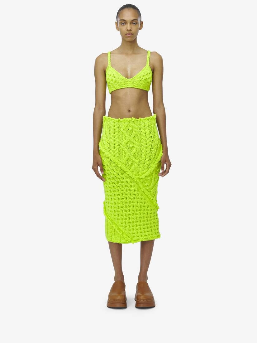 Cable Knit Pencil Skirt - 2