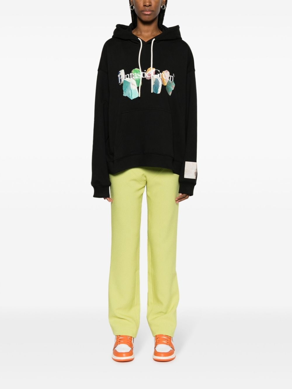 slogan-print organic-cotton hoodie - 2