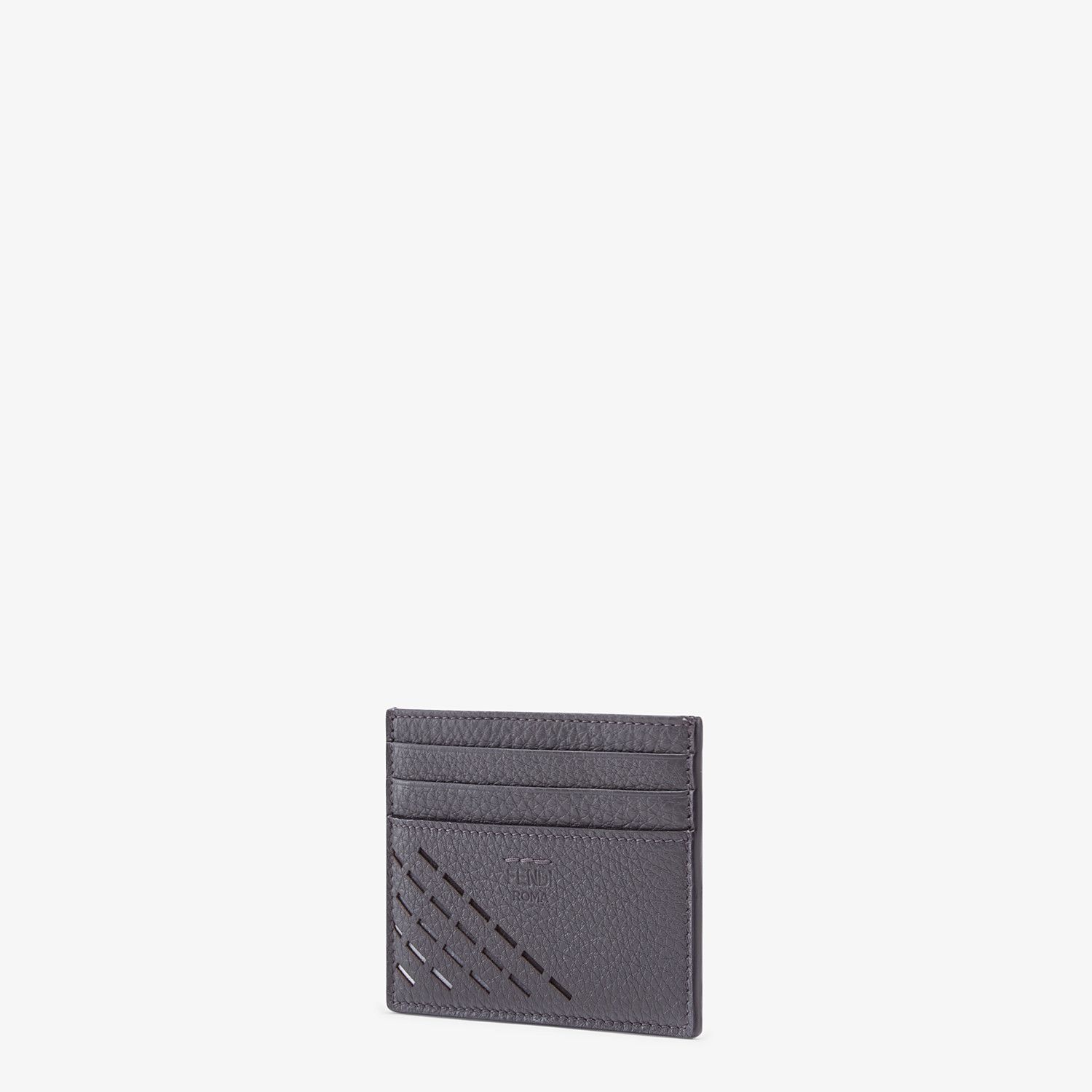 Gray leather card holder - 2