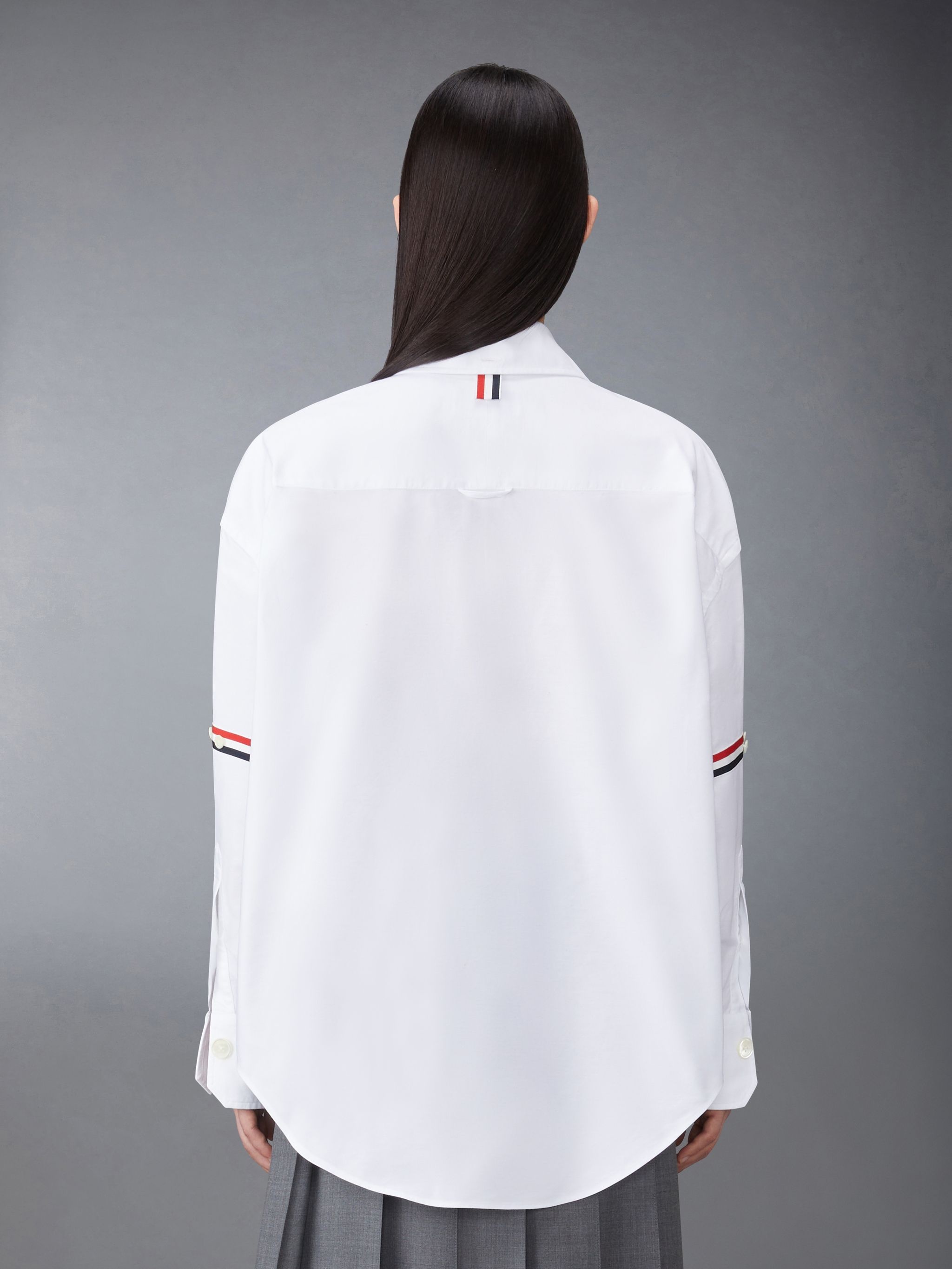 RWB stripe-trim cotton shirt - 2