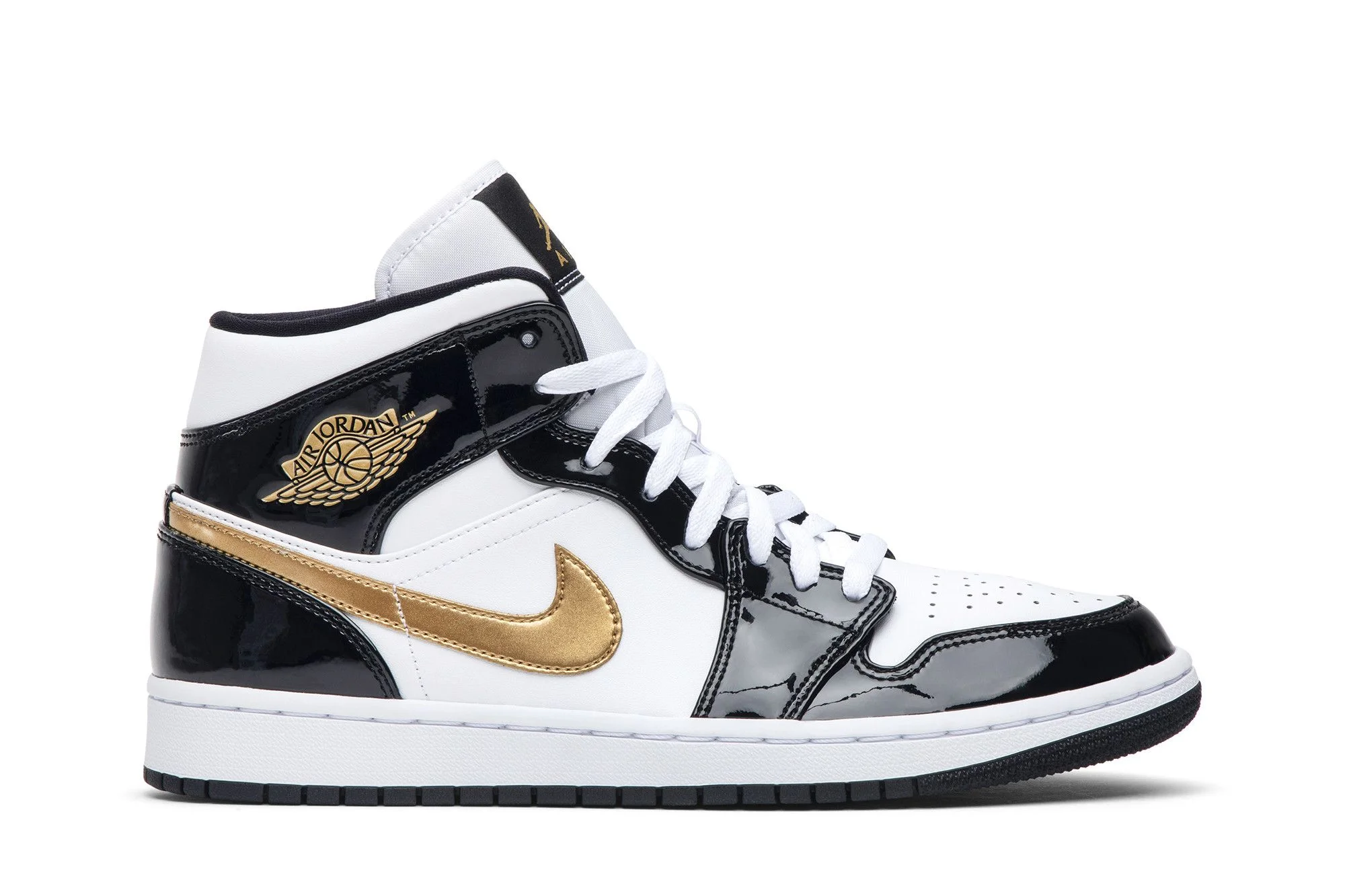 Air Jordan 1 Mid Patent 'Black Gold' - 1