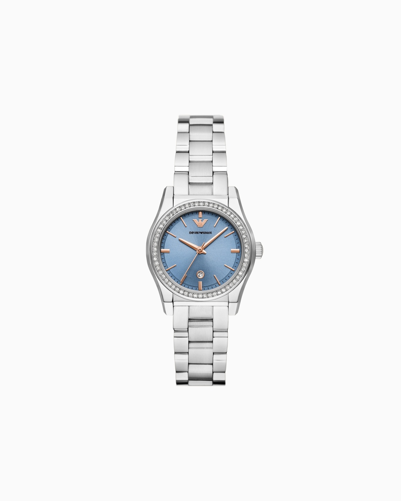 THREE-HAND DATE STAINLESS STEEL WATCH - 1