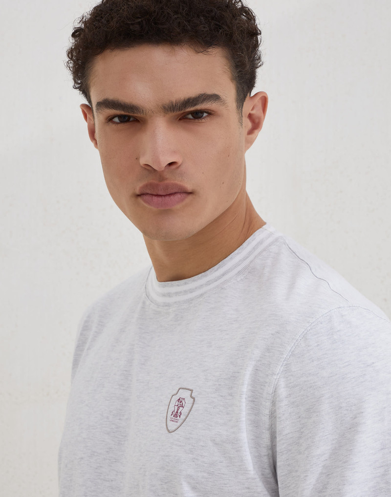 Cotton jersey crew neck T-shirt with logo 3