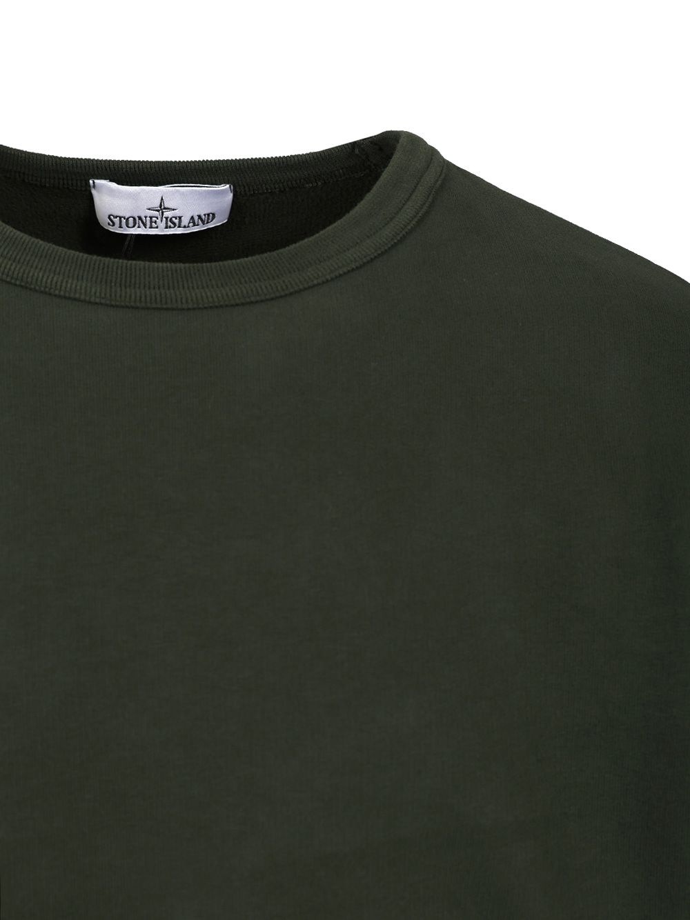 Crewneck Sweatshirt In Brushed Organic Cotton Sweatshirts Green - 4