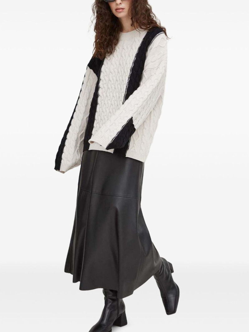 cable knit panelled sweater 3