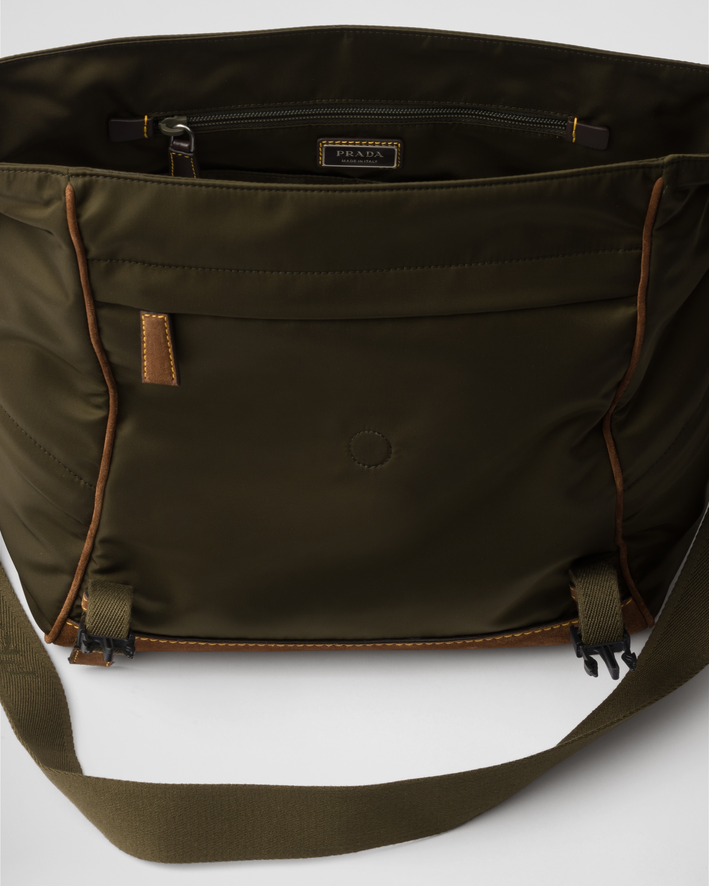 Large Re-Nylon and suede shoulder bag - 5