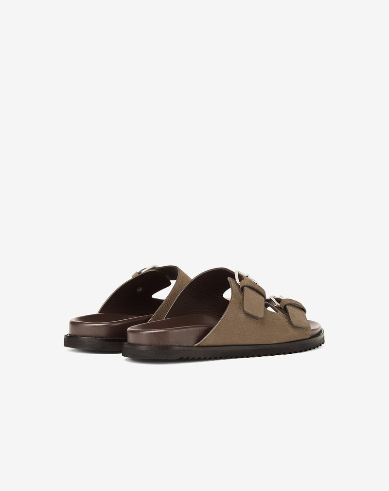 Taupe leather sandals 3