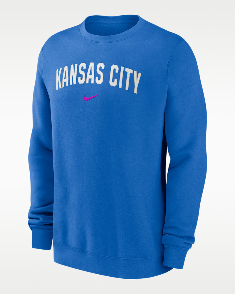 Kansas City Royals 2-Hit Men's Nike MLB Pullover Crew 1