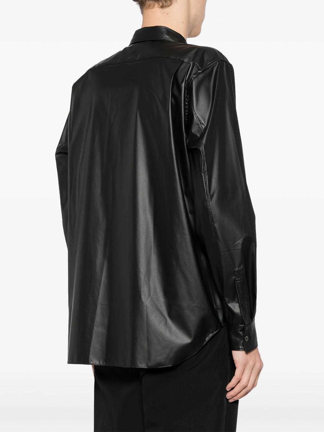 Fake Leather Thin Shirt - 4