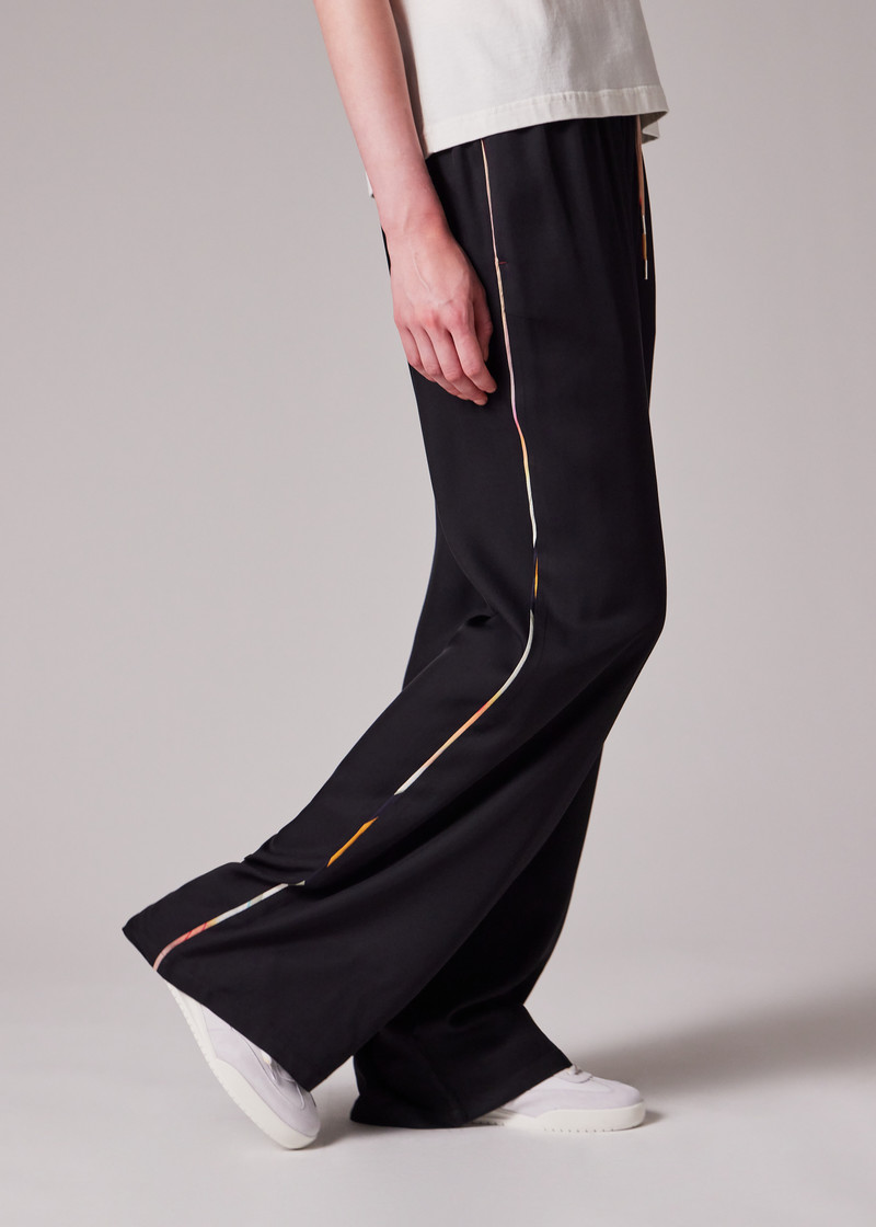 Women's Black Viscose 'Swirl' Drawstring Trousers 4