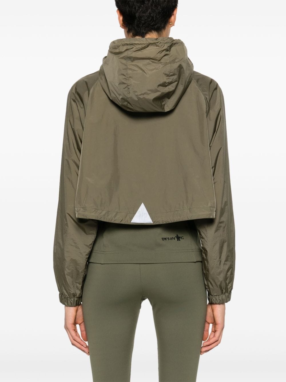 perforated-logo layered hooded jacket - 4