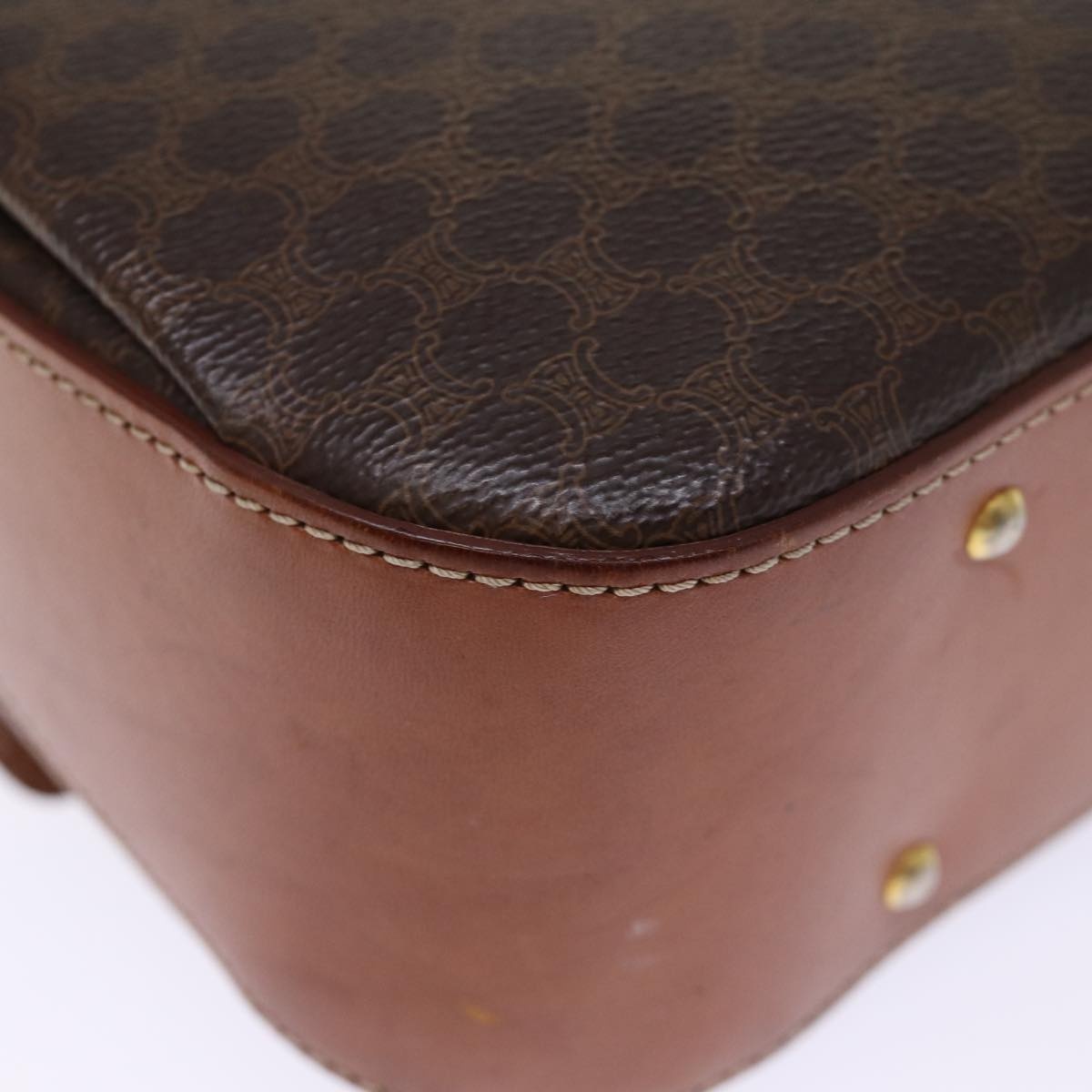 CELINE Macadam Canvas Hand Bag Pvc Brown - 12