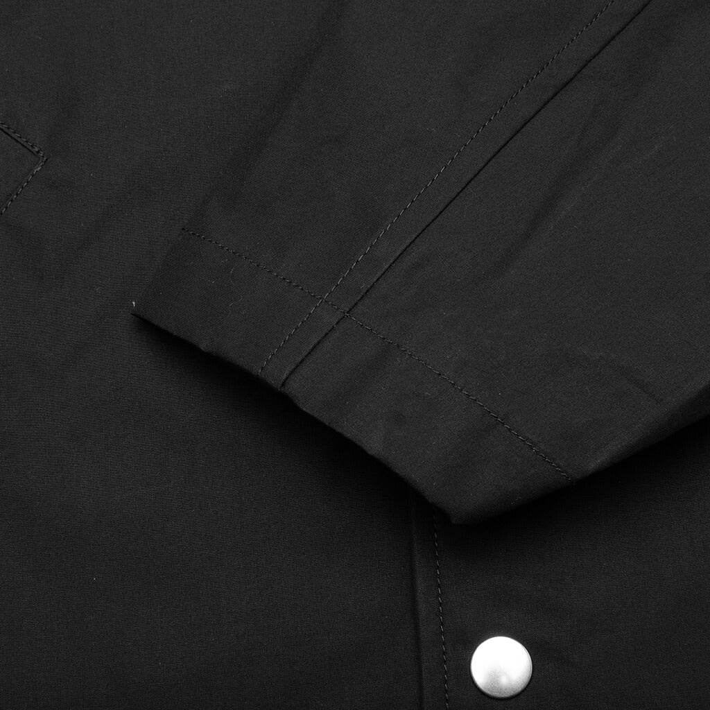 LOGO PRINT SHIRT JACKET - BLACK - 5