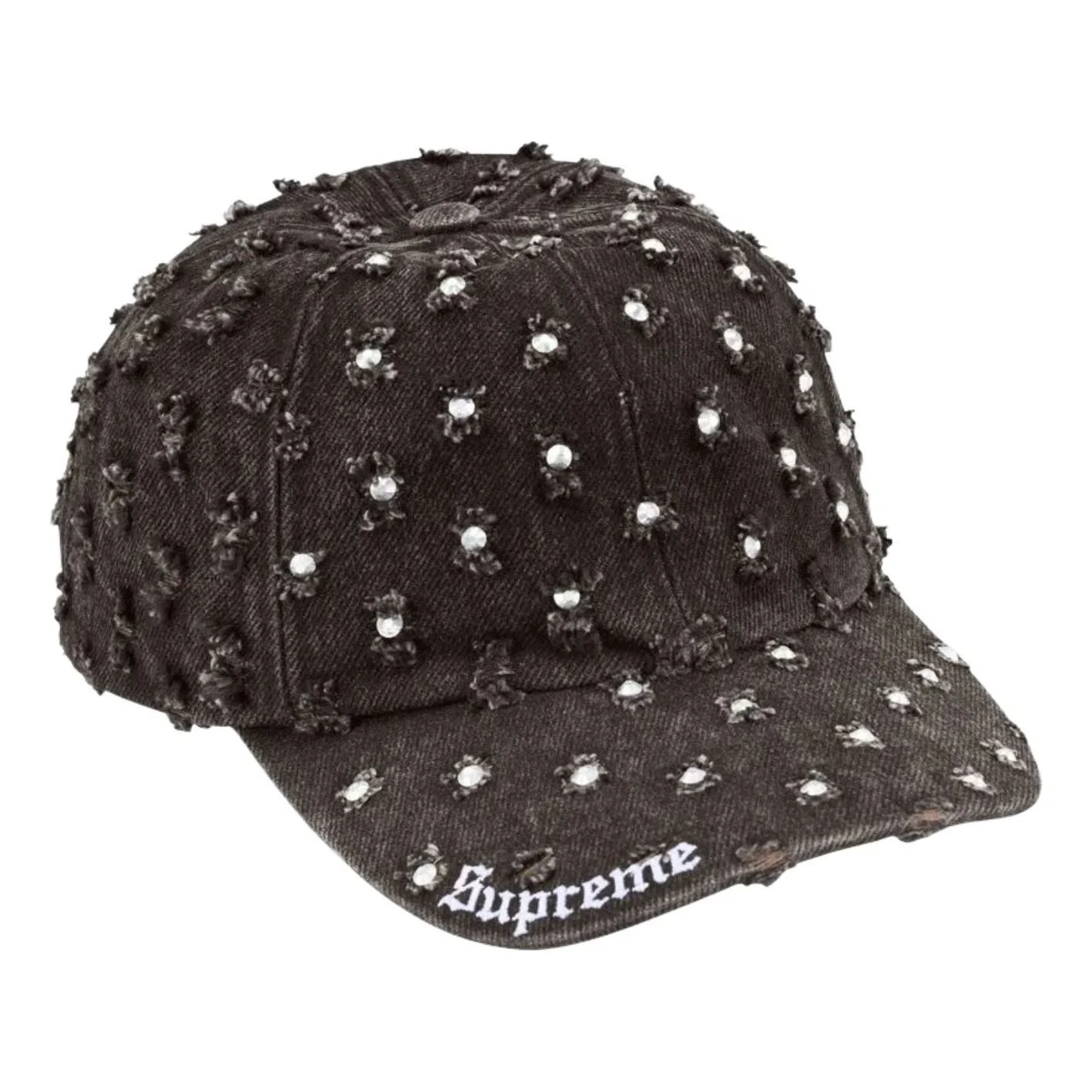 Supreme FW26 Hole Punch Rhinestone Denim 6-Panel 'Black' SUP-FW26-1072-BLK - 1