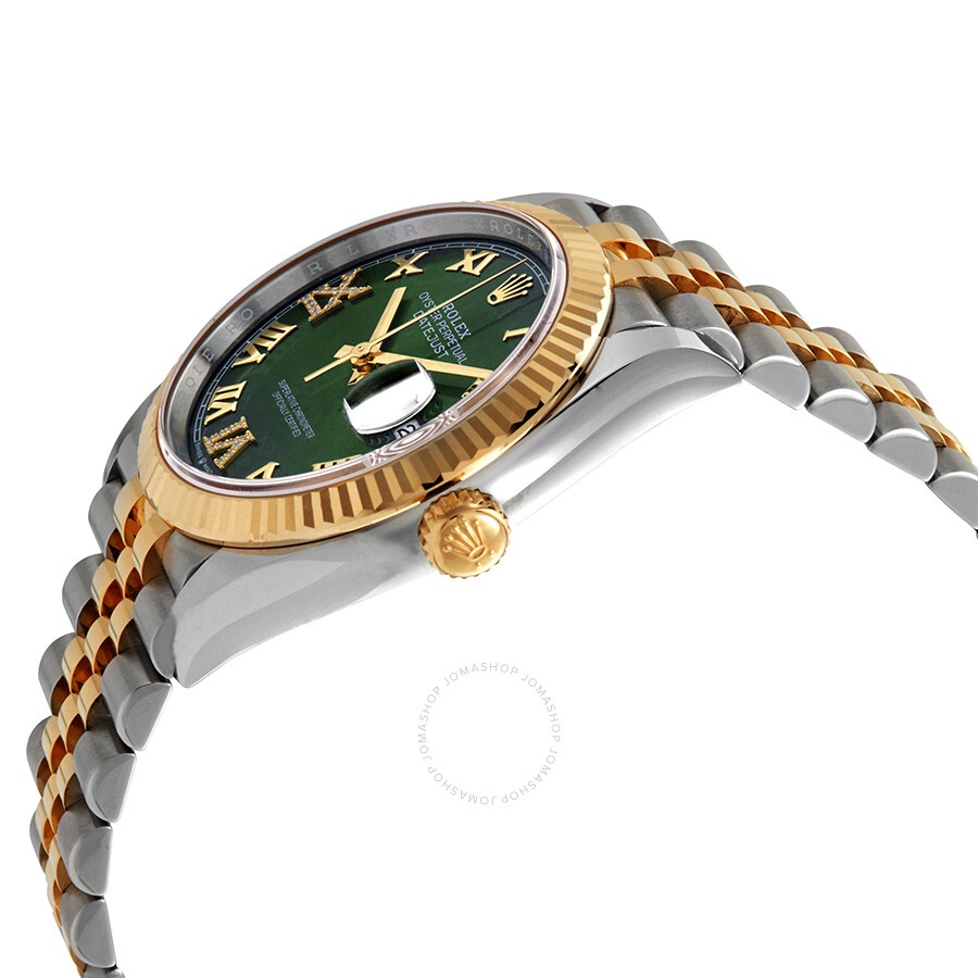 Rolex Datejust 36 Olive Green Diamond Dial Men's Stainless Steel and 18kt Yellow Gold Jubilee Watch  - 2