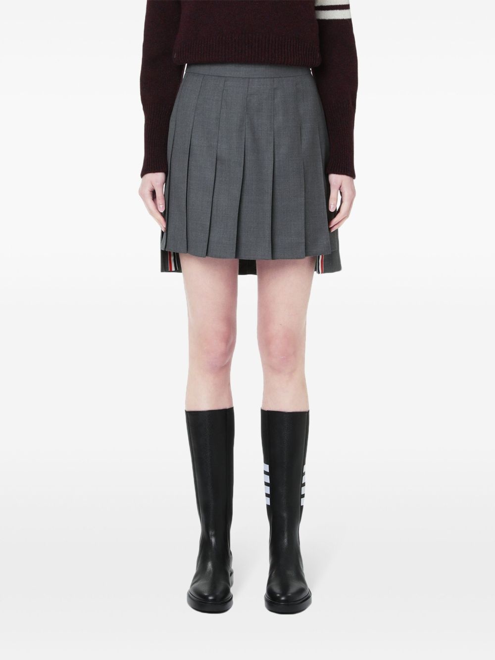 dropped back mini pleated skirt - 2