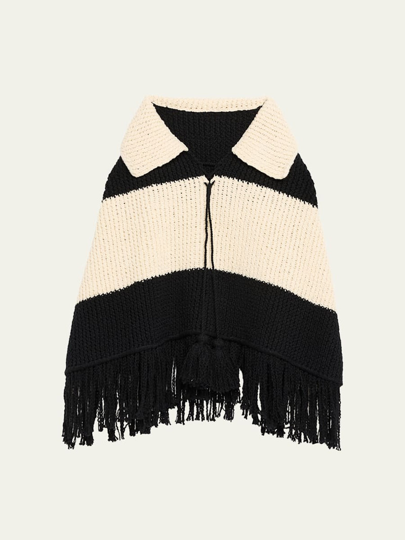 Faune Knit Fringe Cape 1