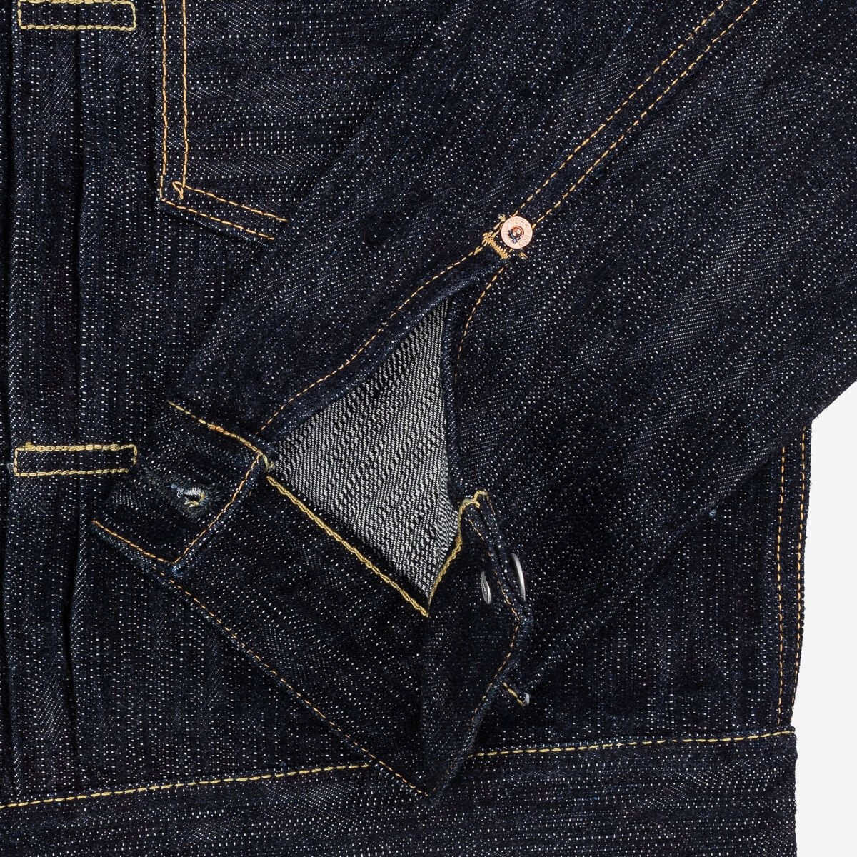 IHJ-507-SLB 16oz Slubby Selvedge Denim Type II Jacket Indigo - 3