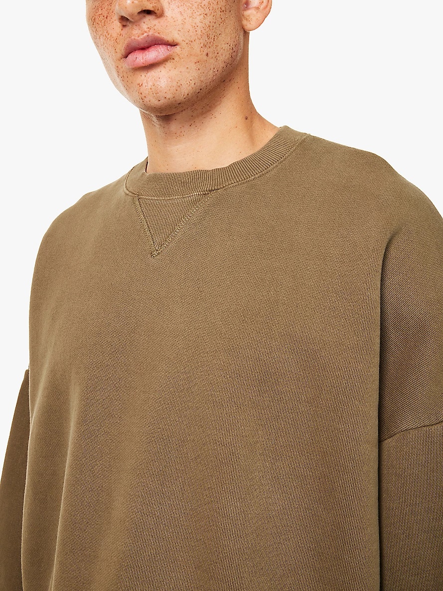 Boxy-fit crewneck organic-cotton sweatshirt - 5