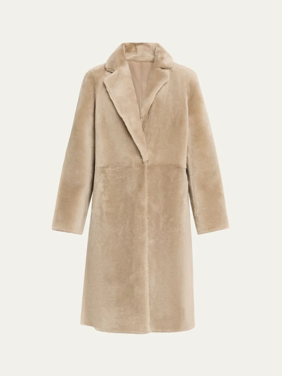 Ironed Lamb Shearling Coat - 1