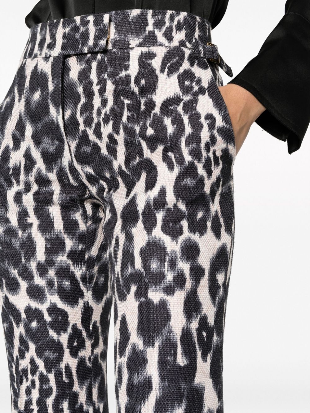 leopard-print straight-leg trousers - 5