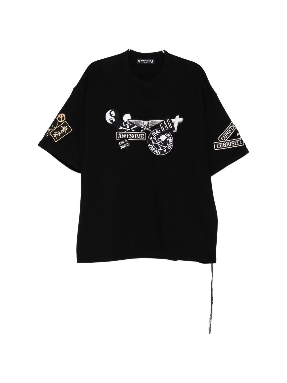 logo-patch boxy T-shirt - 1