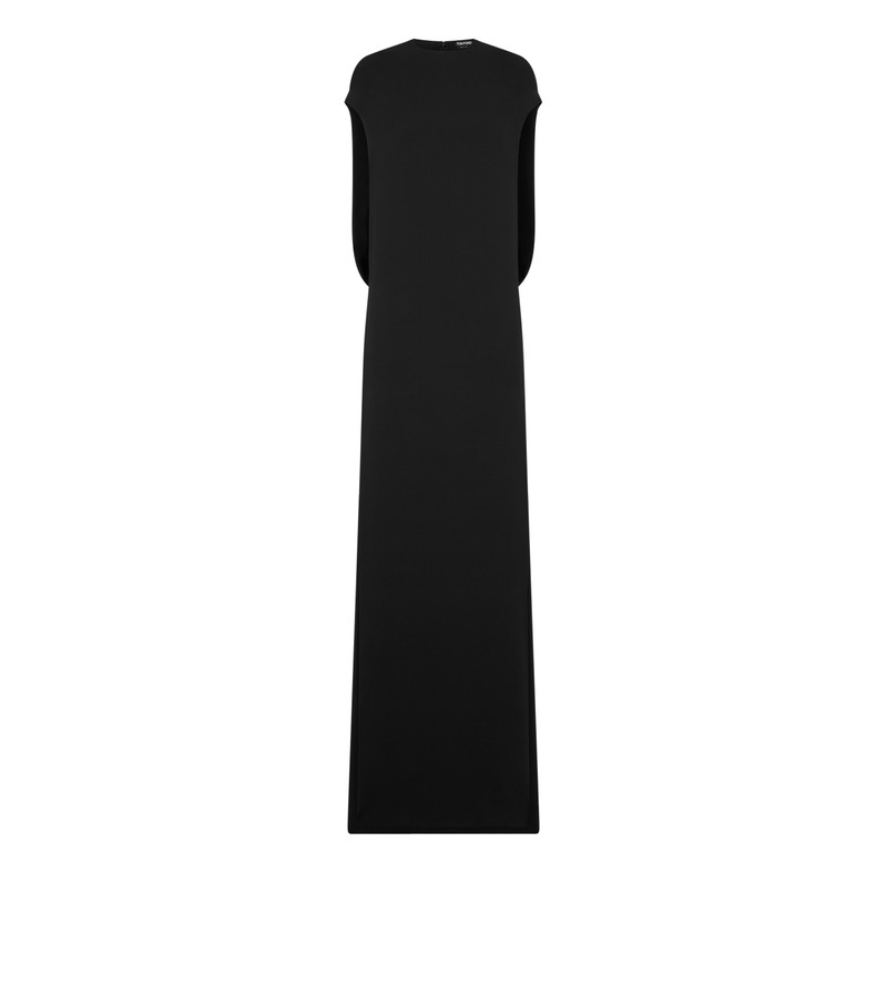 SILK DOUBLE GEORGETTE STRETCH EVENING DRESS - 1