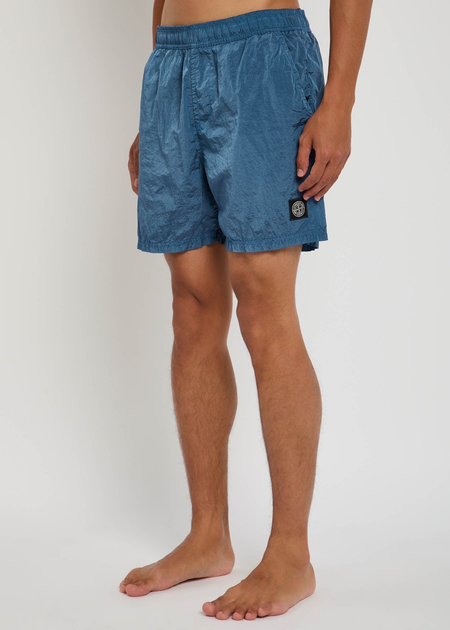 Stone Island Logo Crinkled Nylon Swim Shorts - 2