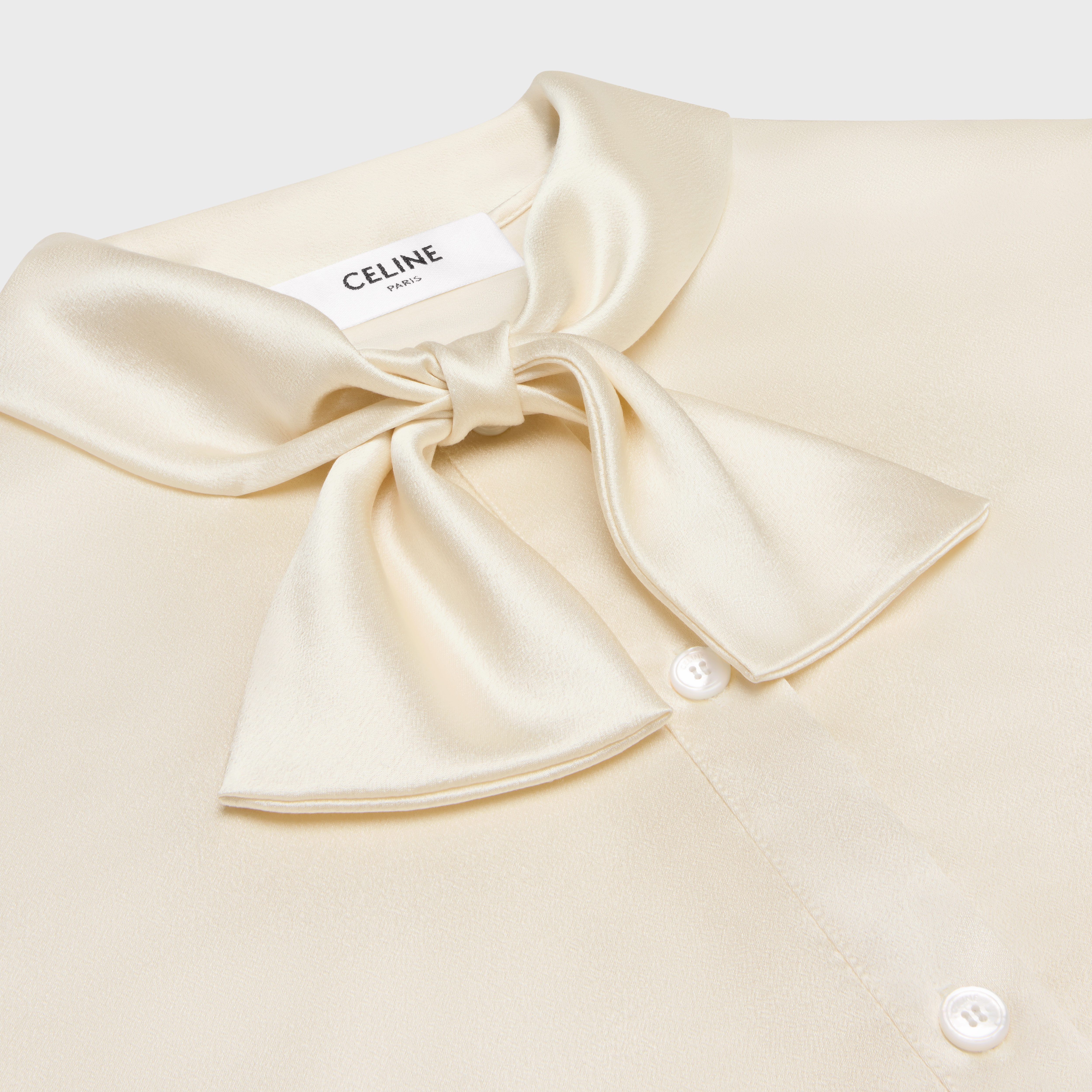 lavaliere blouse in silk satin - 3