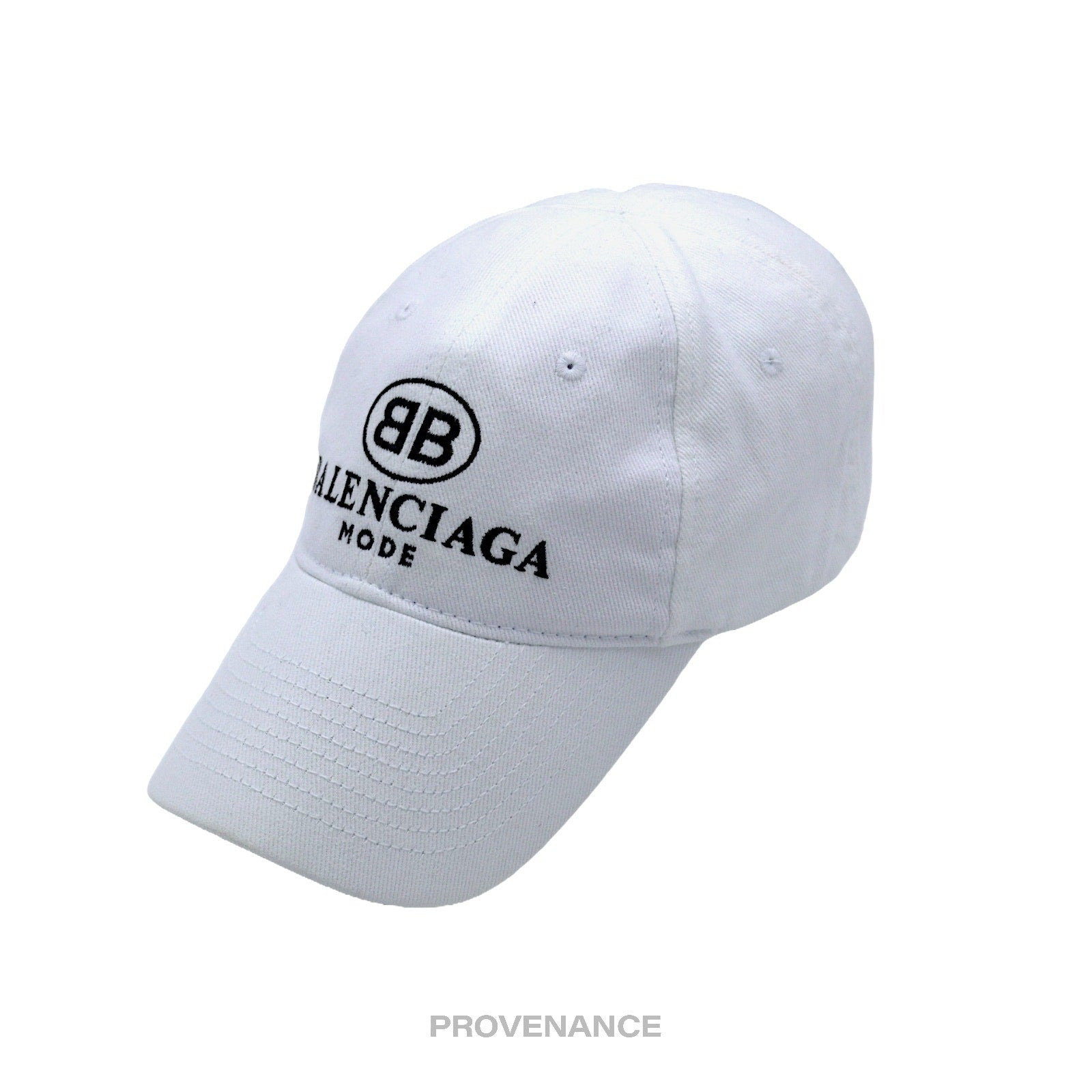 Balenciaga BB Logo Mode Embroidered Cap Hat - White - 2