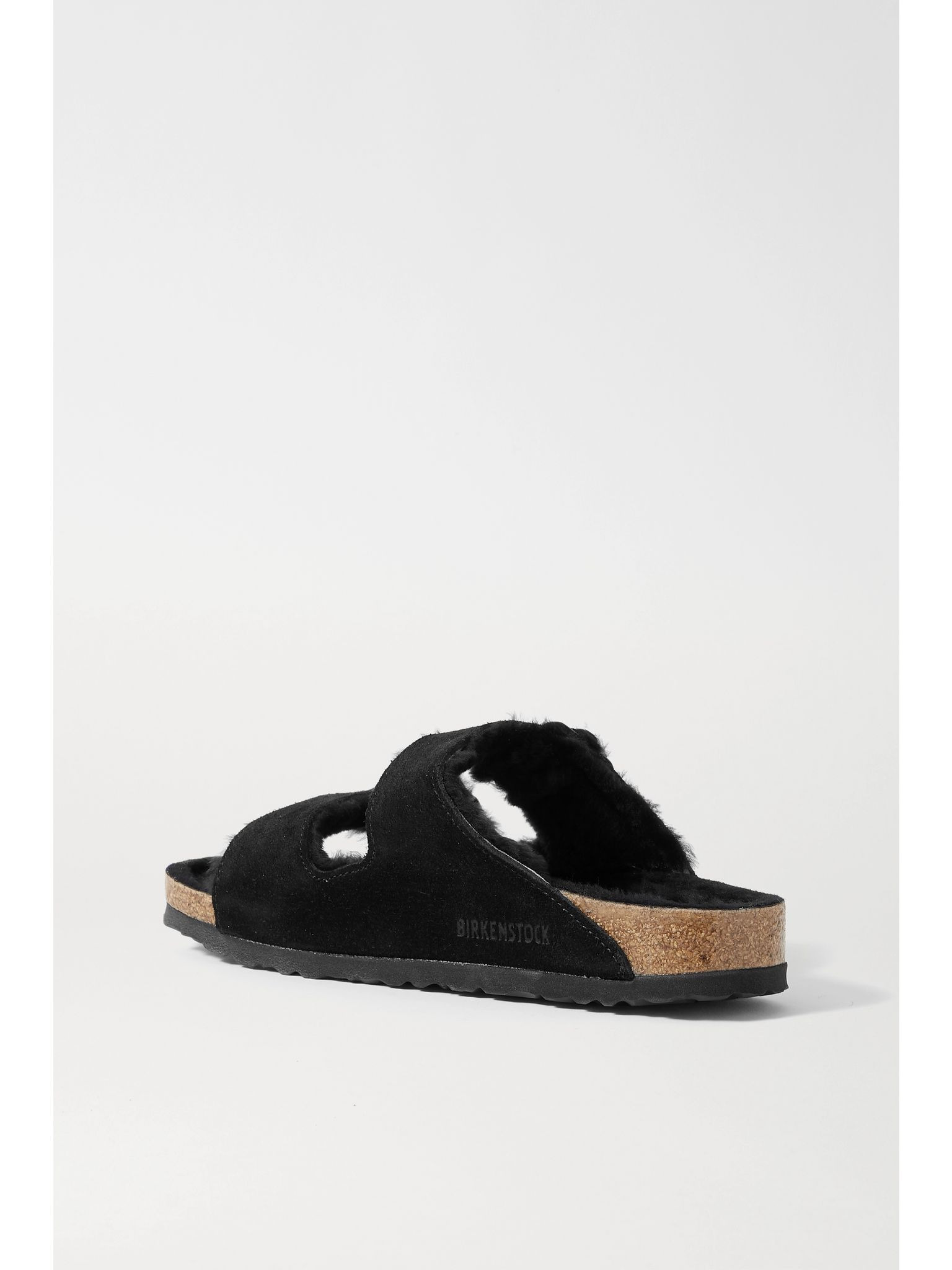 Arizona shearling-lined suede sandals Black - 3