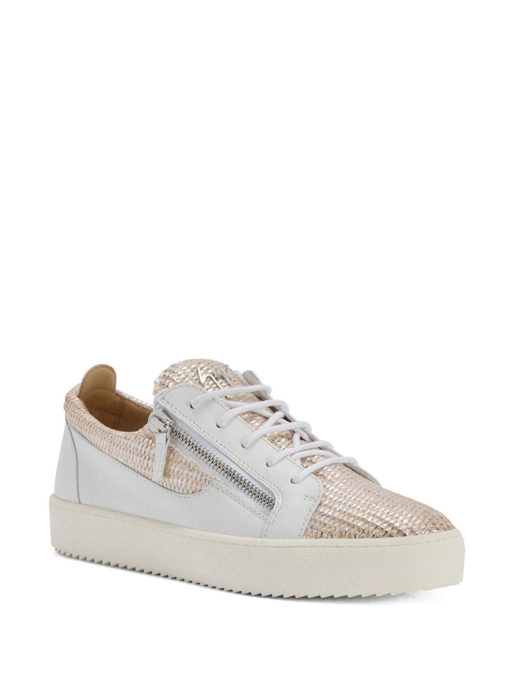 woven-panel side-zip sneakers - 2